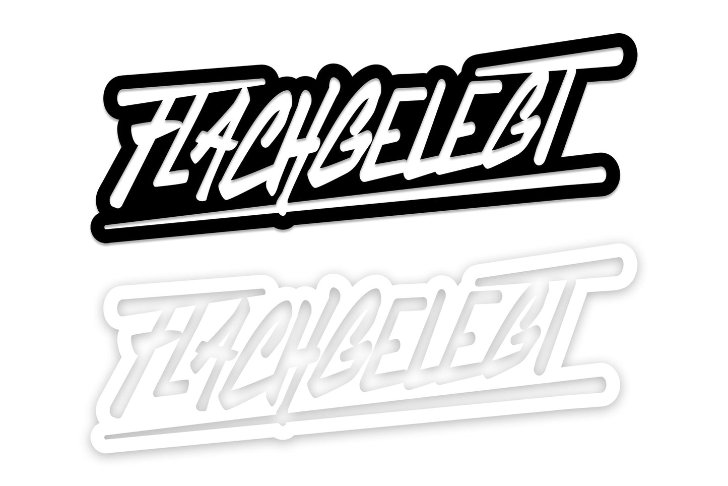 flachgelegt logo aufkleber - 15 cm